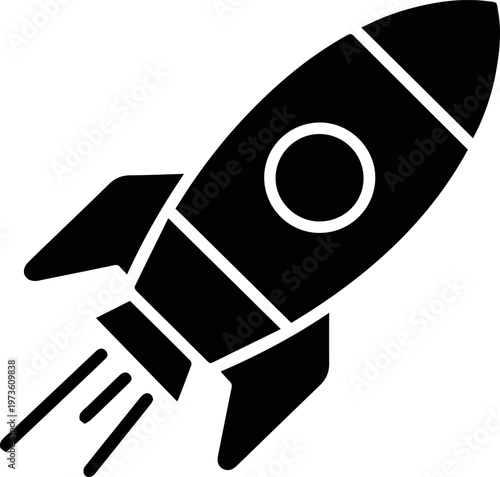 Rocket launch icon for kids learning and classroom materials