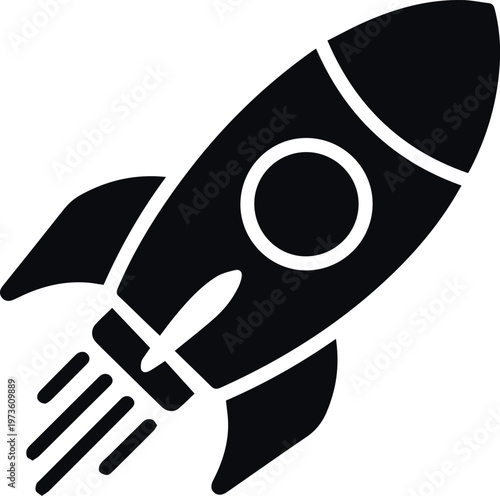 Rocket launch icon for startup growth and product launch