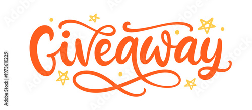 Giveaway vector lettering social media promotions