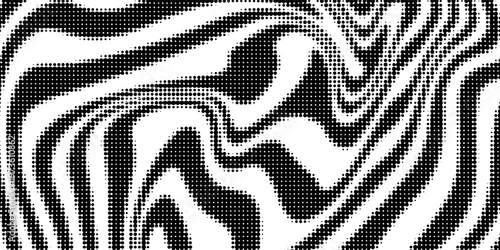 Background with irregular, chaotic dots, points, circle. Abstract monochrome pattern. Black and white color.