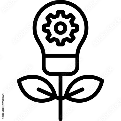 bio energy icon illustration design with outline