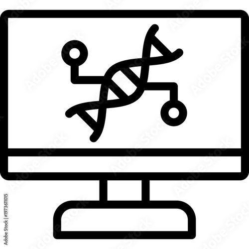 biotechnology icon illustration design with outline