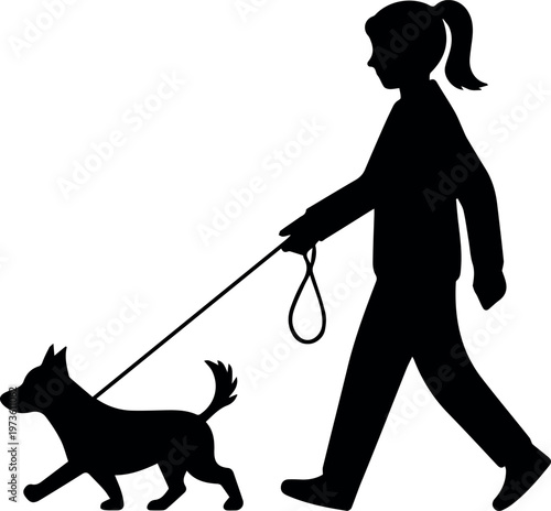 Person walking assistance dog on leash
