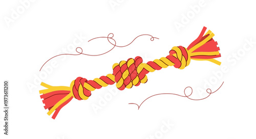 Braided Rope Toy with Knots for Pets, Playtime Fun, Durable Chew Toy