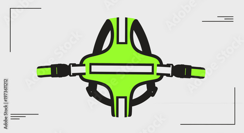 Bright Green Safety Harness for Pets, Dog Walking Equipment, Outdoor Activity Gear