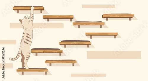 Cat Climbing Wall Shelves, Playful Pet Adventure, Modern Home Decor