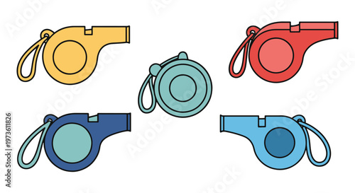 Survival whistle Line art minimal modern abstract vector