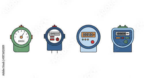 Water Meter Line art vector modern pattern abstract