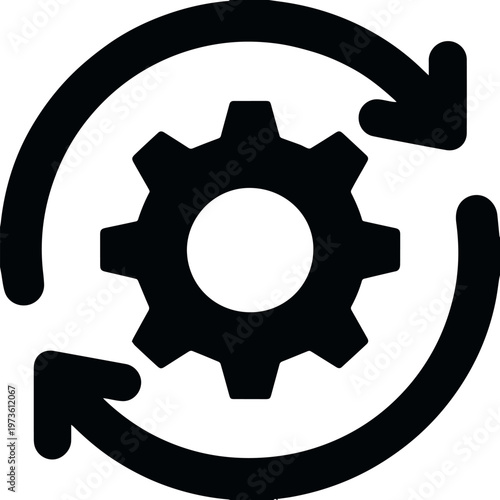 Gear with arrows system update icon