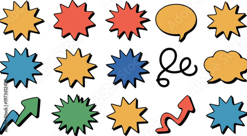 Arrow icons and pointers for navigation and direction