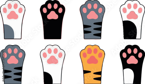 Cat paw icons for veterinary clinic materials