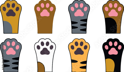 Cat paw icons for pet shop branding