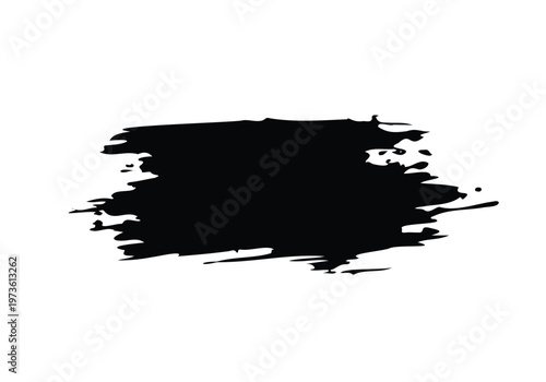 Fotografie Black grunge brush stroke banner