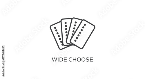 wide choice of options and diverse product selection depicted by fanned out blister packs icon