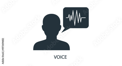 voice speech audio sound wave communication icon persons silhouette with waveform in speech bubble for voice recognition and ai.