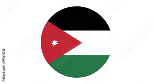 Free Download Jordanian flag circle icon isolated on transparent background - GFXLoad