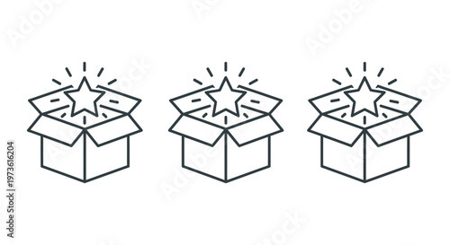 reward concept a glowing star emerging from an open cardboard box ideal for illustrating a special prize bonus or customer loyalty program.