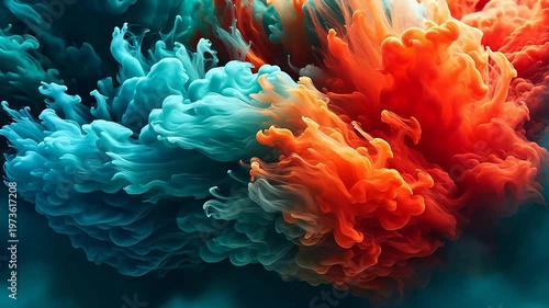 Digital powder color smoke abstract background