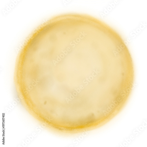 Soft cream full moon watercolor element isolated on white