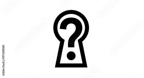 Black and white question mark symbol.