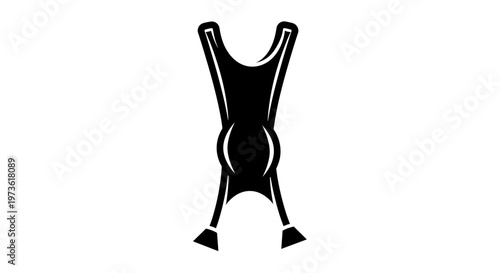 Black and white silhouette of a vintage clothespin.