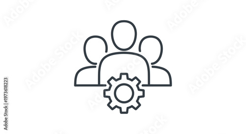team management icon illustrating user management business administration and operational efficiency for human resources.