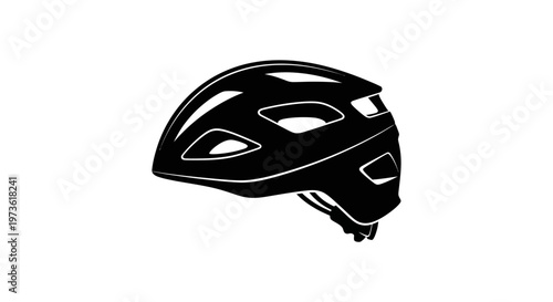 Black Bicycle Helmet Closeup.