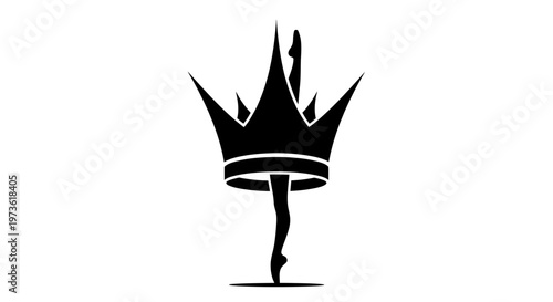Black Crown Silhouette Jewelry Accessory.