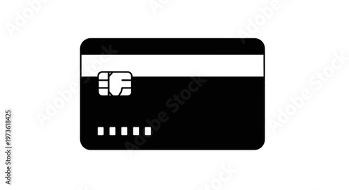 Black Credit Card with Chip.