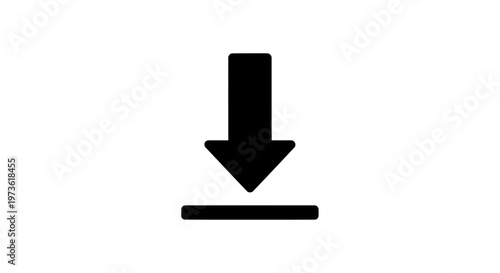 Black download arrow icon on a clean white background.