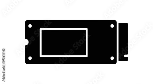 Black electronic device component closeup.