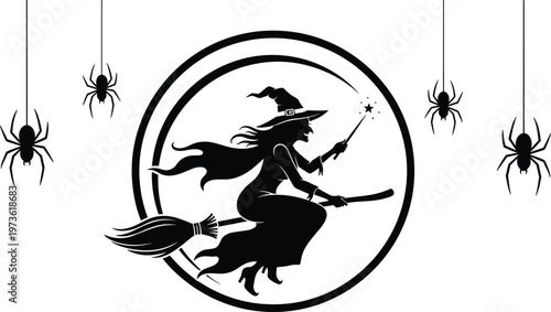 Here is the SEO-optimized title and categorized keyword list for your Halloween-themed silhouette illustration.