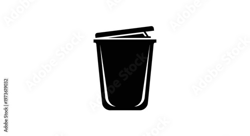 Black plastic disposable coffee cup.