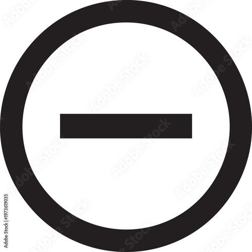 Prohibition sign, circular symbol, black and white icon, no entry, forbidden