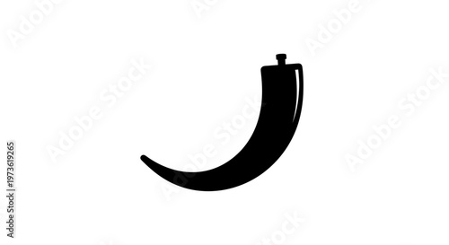 Black silhouette of a chili pepper on a white background.