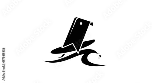 Black smartphone on abstract background.