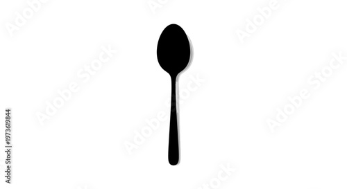 Black spoon on white background.