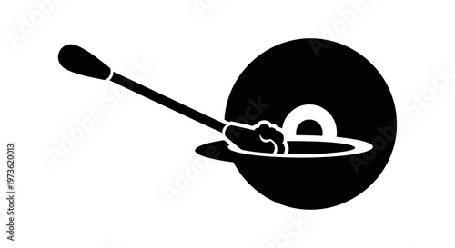 Black vinyl record player turntable.