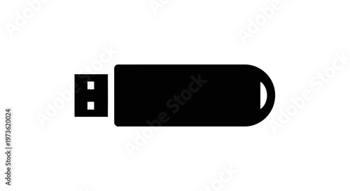 Black USB flash drive storage device.