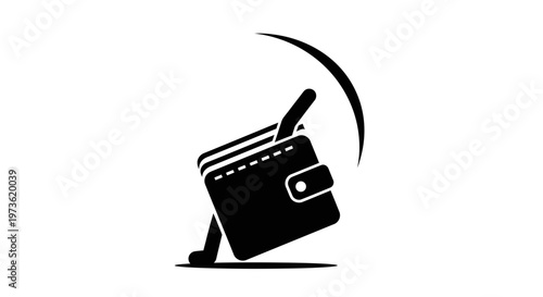 Black wallet with card and cash.