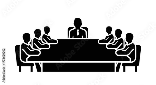 Business people sitting around table meeting.