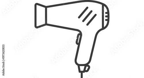 simple hairdryer icon line art illustration perfect for a beauty salon website or personal care app design