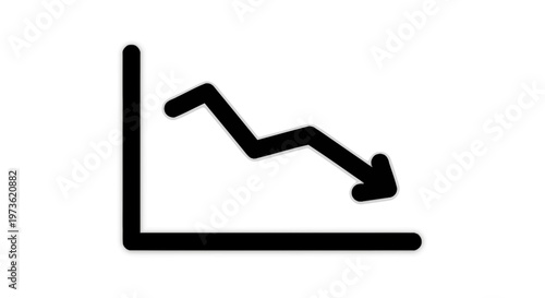 Downward Trend Graph Icon Illustrating Financial Decline.