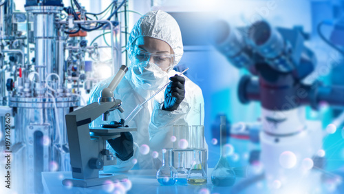 Tablou pe pânză Biotechnology research, pharmaceutical lab