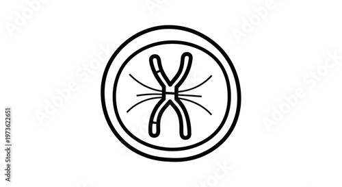 Chromosome Icon Symbol, Genetics, DNA, Cell Biology, Science and Research