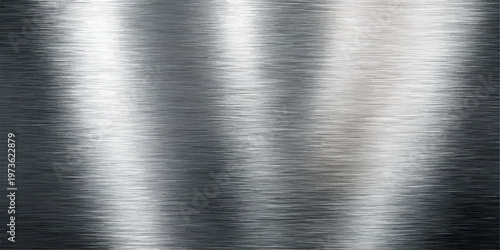 Polished silver stainless steel plate with a shiny brushed metal texture and grey industrial aluminum surface pattern for a smooth metallic material wallpaper