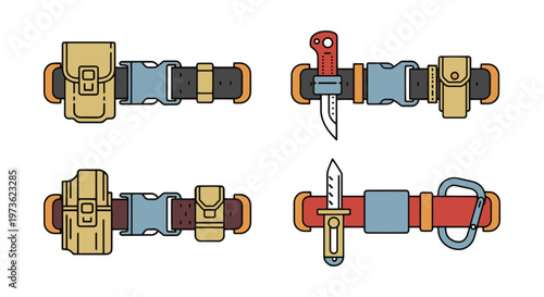Tactical belt Line art vector simple abstract shape