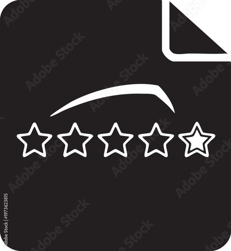 Rating, review, star icons, feedback symbol, vector graphics