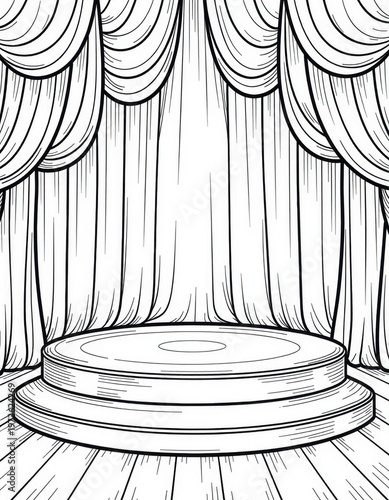 Detailed outline sketch for coloring book enthusiasts