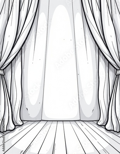 Minimalist black and white outline illustration